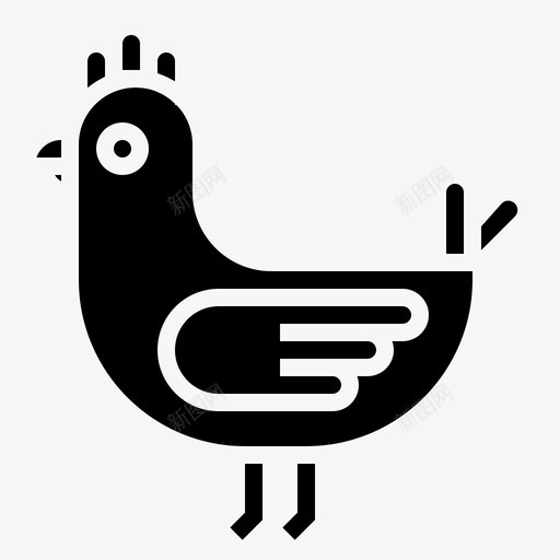 母鸡动物鸡图标svg_新图网 https://ixintu.com 农场 动物 固体 家禽 母鸡