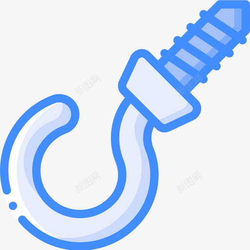 钩子五金器具4蓝色图标svg_新图网 https://ixintu.com 五金 器具 蓝色 钩子