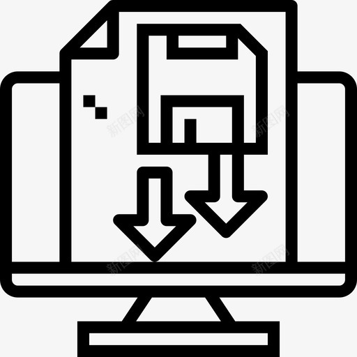 保存文件和文件43线性图标svg_新图网 https://ixintu.com 保存 文件 线性