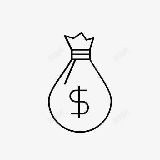现金袋收入钱图标svg_新图网 https://ixintu.com 口袋 收入 现金