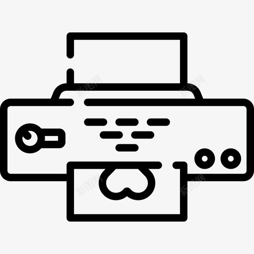 打印机纹身工作室14线性图标svg_新图网 https://ixintu.com 工作室 打印机 纹身 线性