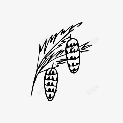 圣诞树树枝自然图标svg_新图网 https://ixintu.com 圣诞树 树枝 植物 自然