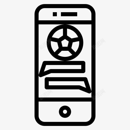 智能手机足球77线性图标svg_新图网 https://ixintu.com 手机 智能 线性 足球