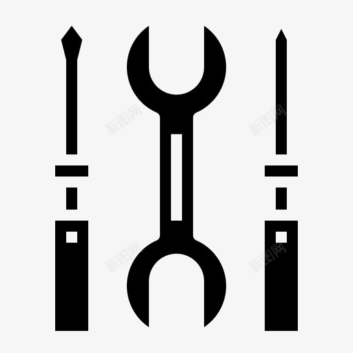 工具改进设置图标svg_新图网 https://ixintu.com 实心 工具 扳手 摩托车 改进 设置
