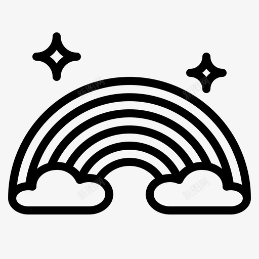 彩虹大气自然图标svg_新图网 https://ixintu.com 和平 大气 天气 嬉皮士 彩虹 自然