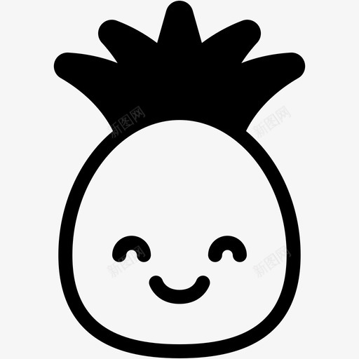 微笑表情情绪图标svg_新图网 https://ixintu.com 微笑 情绪 感觉 菠萝 表情