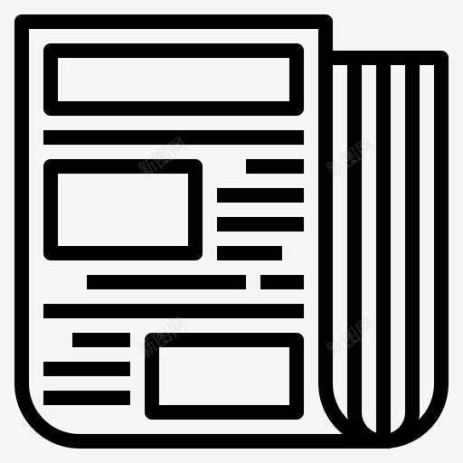 新闻通讯报纸图标svg_新图网 https://ixintu.com 大纲 报纸 新闻 更新 通讯