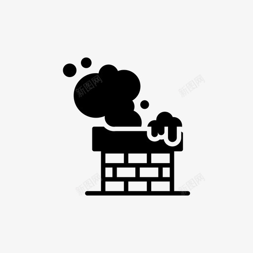 烟囱圣诞节火场图标svg_新图网 https://ixintu.com 冬雕文 圣诞节 火场 烟囱