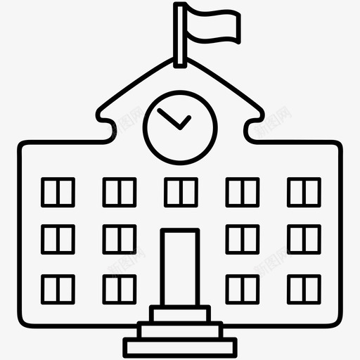 大学建筑教育图标svg_新图网 https://ixintu.com 住宅 大学 学校 市政 建筑 教育