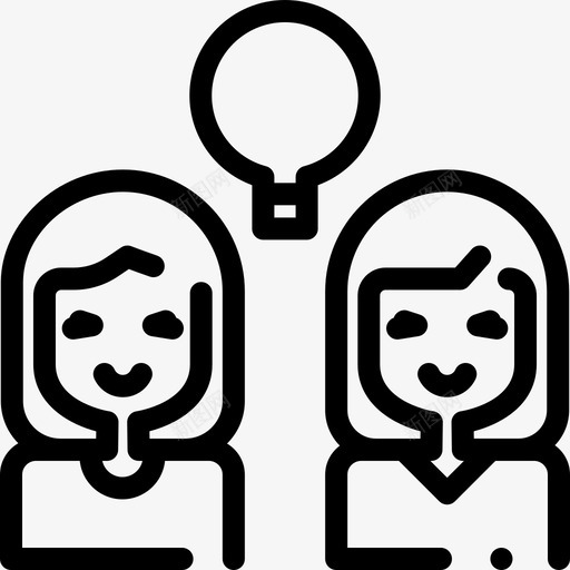 女孩友谊28直系图标svg_新图网 https://ixintu.com 友谊 女孩 直系