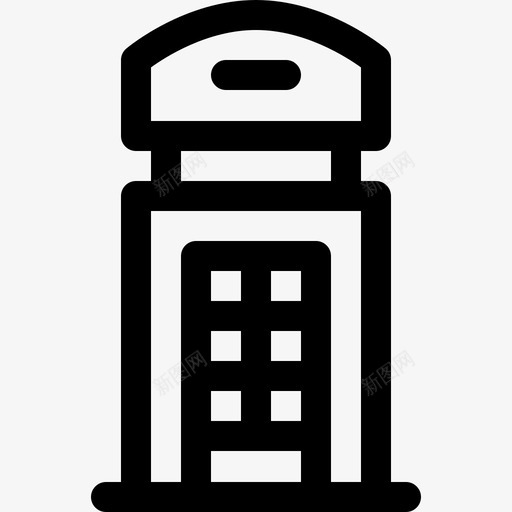 电话亭英国20直线电话图标svg_新图网 https://ixintu.com 电话 电话亭 直线 英国