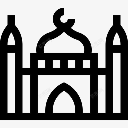 清真寺斋月6日直线图标svg_新图网 https://ixintu.com 斋月 月日 清真寺 直线