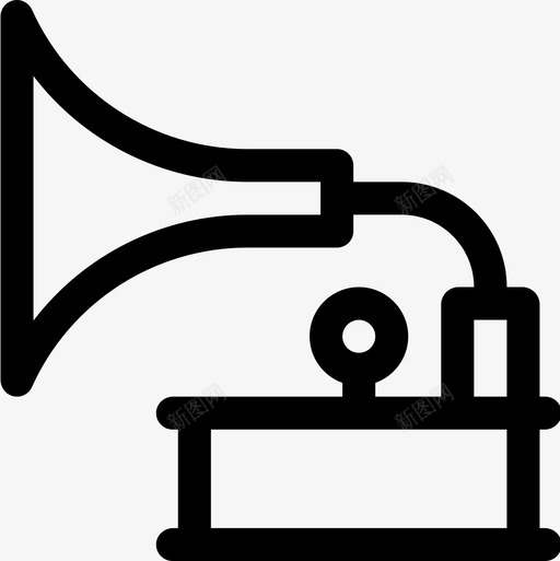 留声机音乐商店22线性图标svg_新图网 https://ixintu.com 商店 留声机 线性 音乐
