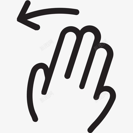 手势-向左_3svg_新图网 https://ixintu.com 手势-向左_3
