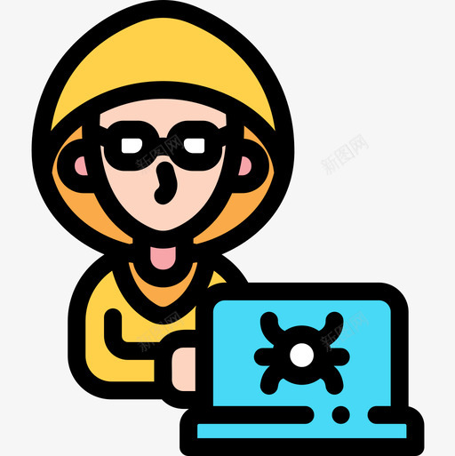 黑客网络犯罪13线性颜色图标svg_新图网 https://ixintu.com 犯罪 线性 网络 颜色 黑客