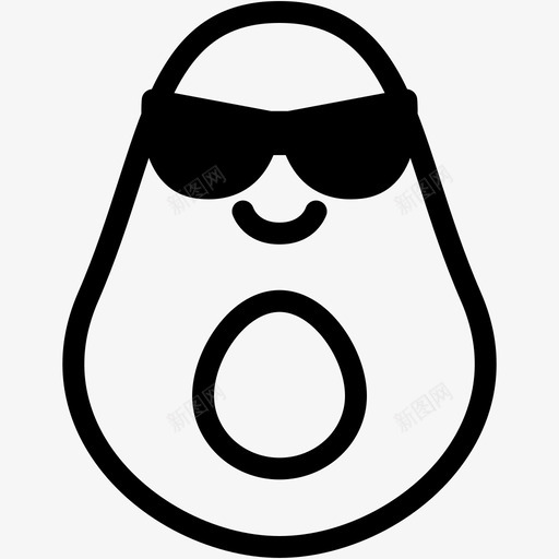 酷鳄梨表情图标svg_新图网 https://ixintu.com 情感 感觉 表情 鳄梨