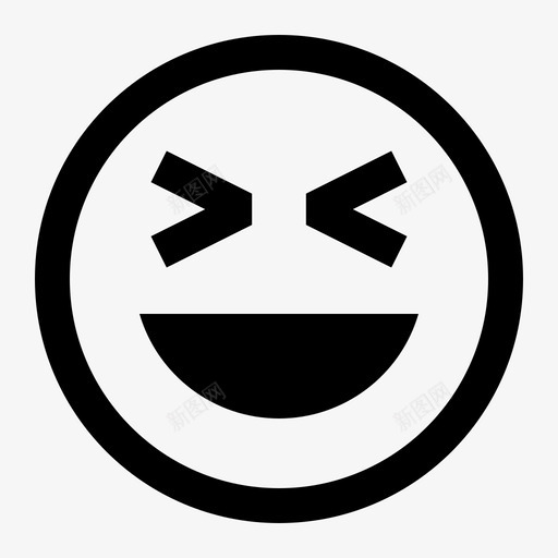 闭着眼睛笑表情符号脸图标svg_新图网 https://ixintu.com 交流 图标 实心 眼睛 符号 表情 闭着