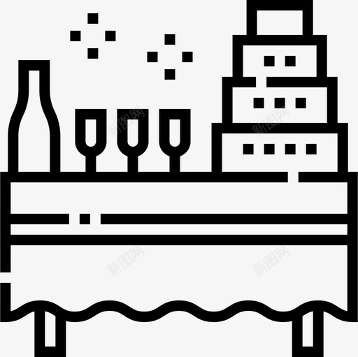 餐桌派对和庆祝活动2直线型图标svg_新图网 https://ixintu.com 庆祝活动 派对 直线 线型 餐桌
