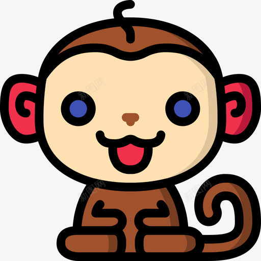 猴子猴子1线颜色图标svg_新图网 https://ixintu.com 猴子 颜色