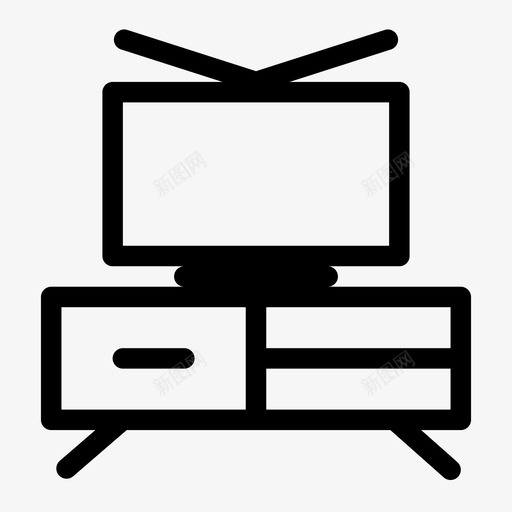 家具室内房间图标svg_新图网 https://ixintu.com 内线 室内 家具 房间 桌子 电视