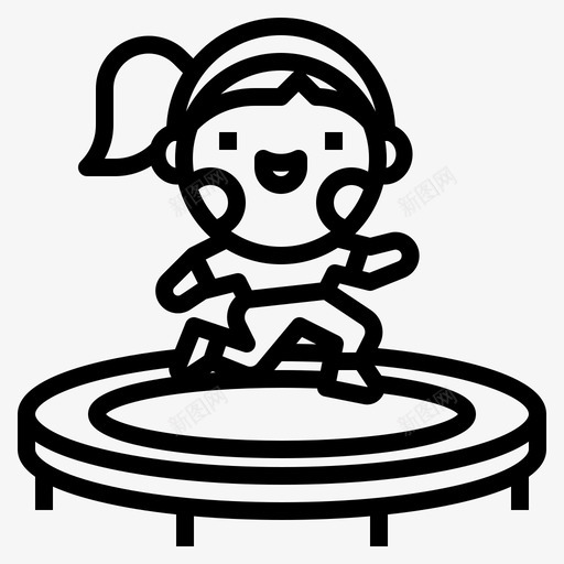 蹦床运动健身3直线型图标svg_新图网 https://ixintu.com 健身 直线 线型 蹦床 运动