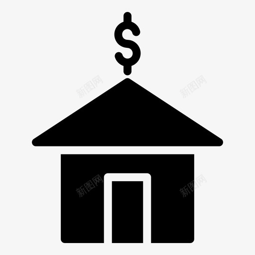 不动产商业财产图标svg_新图网 https://ixintu.com 不动产 商业 字形 税税 财产 销售