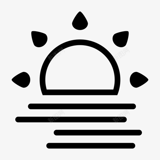 日落273号天气直线型图标svg_新图网 https://ixintu.com 天气 日落 直线 线型