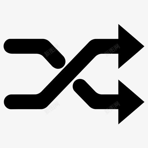 随机播放音乐符号箭头控件图标svg_新图网 https://ixintu.com 多媒体 实心 排列 控件 播放 相交 符号 箭头 重新 随机 音乐