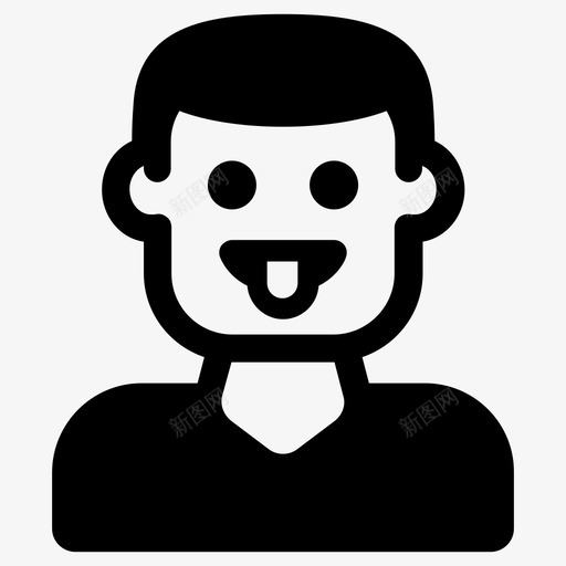 顽皮表情笑脸图标svg_新图网 https://ixintu.com 情人 笑脸 舌头 表情 顽皮
