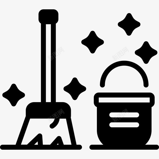 干净扫帚桶图标svg_新图网 https://ixintu.com 分辨 可分 干净 扫帚