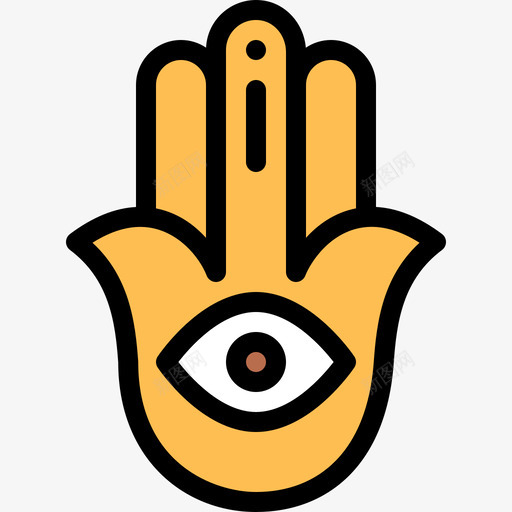 Hamsa印度25图标svg_新图网 https://ixintu.com Hamsa 印度 线性 颜色