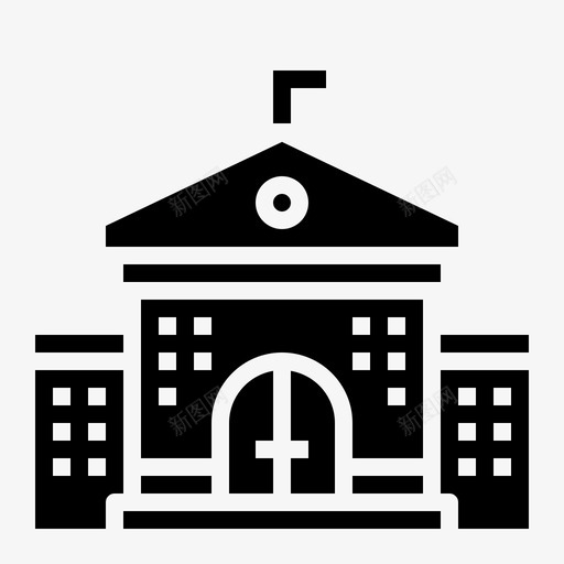大学建筑教育图标svg_新图网 https://ixintu.com 大学 学校 建筑 教育 黑色