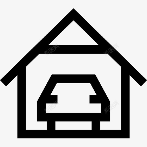 汽车房地产165直线型图标svg_新图网 https://ixintu.com 房地产 汽车 直线 线型