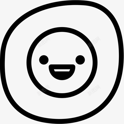 快乐煎蛋表情线图标svg_新图网 https://ixintu.com 快乐 煎蛋 表情