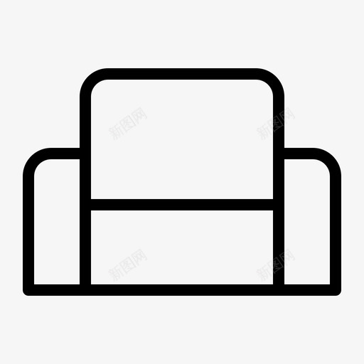 沙发家具图书馆图标svg_新图网 https://ixintu.com 图书馆 家具 沙发 轮廓