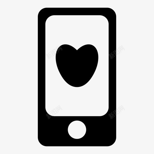 爱心短信手机通知图标svg_新图网 https://ixintu.com 手机 爱心 电话 短信 通知