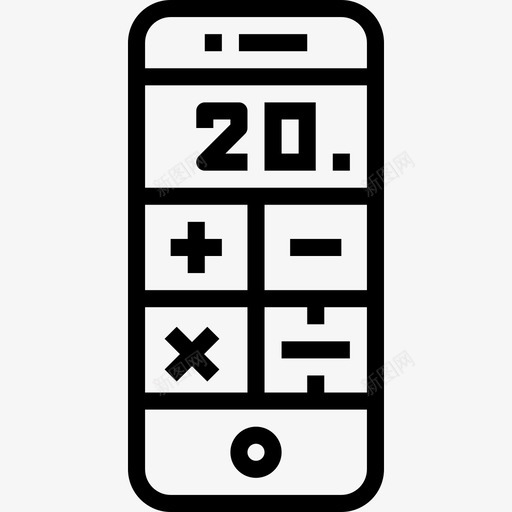 计算器智能手机6线性图标svg_新图网 https://ixintu.com 手机 智能 线性 计算器