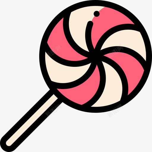 棒棒糖美食19线性颜色图标svg_新图网 https://ixintu.com 棒棒糖 线性 美食 颜色