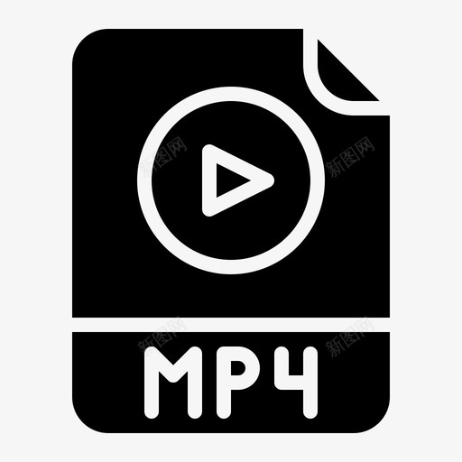 Mp4文件扩展名3glyph图标svg_新图网 https://ixintu.com Mp4 glyph 扩展名 文件