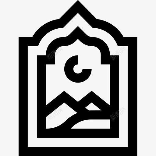 窗户斋月6日直线图标svg_新图网 https://ixintu.com 6日 斋月 直线 窗户