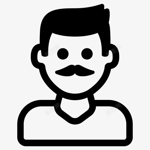 男人先生胡子图标svg_新图网 https://ixintu.com 先生 男人 胡子 表情