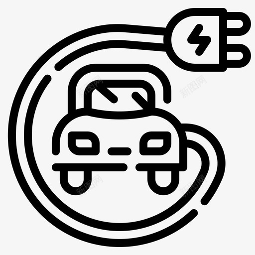 电动汽车创新可再生能源1线性图标svg_新图网 https://ixintu.com 再生 创新 可再 电动汽车 线性 能源