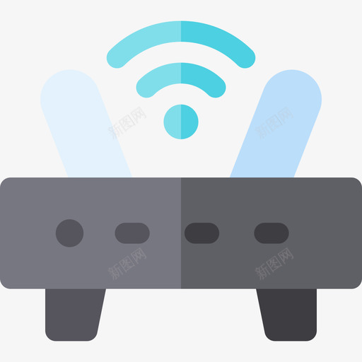 Wifi路由器技术78扁平图标svg_新图网 https://ixintu.com Wifi 扁平 技术 路由器