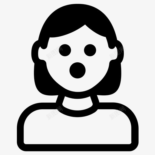 惊呆激动震惊图标svg_新图网 https://ixintu.com 情绪化 惊呆 惊讶 激动 震惊
