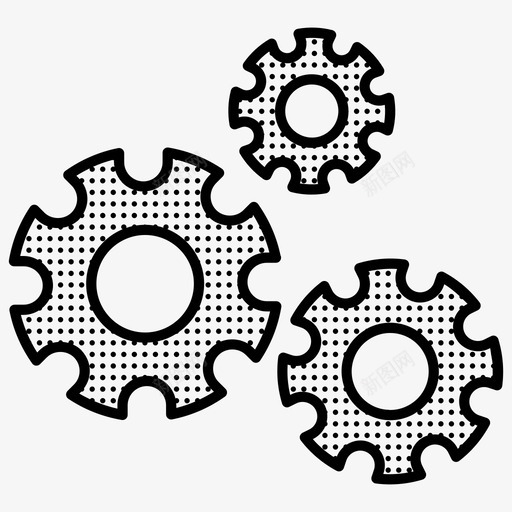 齿轮设置编码点图标svg_新图网 https://ixintu.com 编码 设置 齿轮