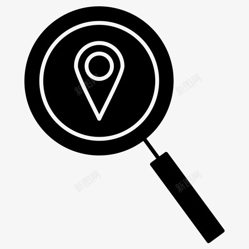 搜索定位地图图标svg_新图网 https://ixintu.com 位置 地图 定位 搜索