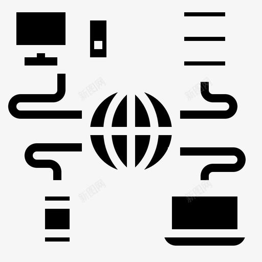 网络通讯电脑图标svg_新图网 https://ixintu.com 固体 地球仪 手机 智能 电脑 网络 通讯