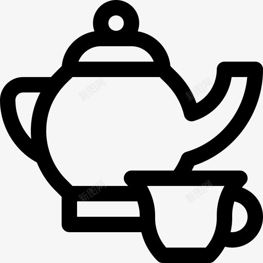 茶壶英国20直形图标svg_新图网 https://ixintu.com 直形 英国 茶壶