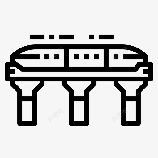 单轨公共交通14直线图标svg_新图网 https://ixintu.com 交通 公共 单轨 直线