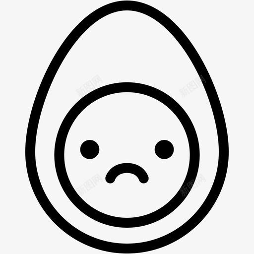 悲伤煮蛋表情图标svg_新图网 https://ixintu.com 悲伤 情绪 感觉 煮蛋 表情